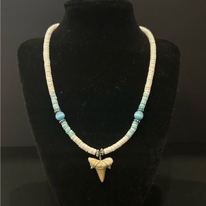 Blue shark tooth necklace